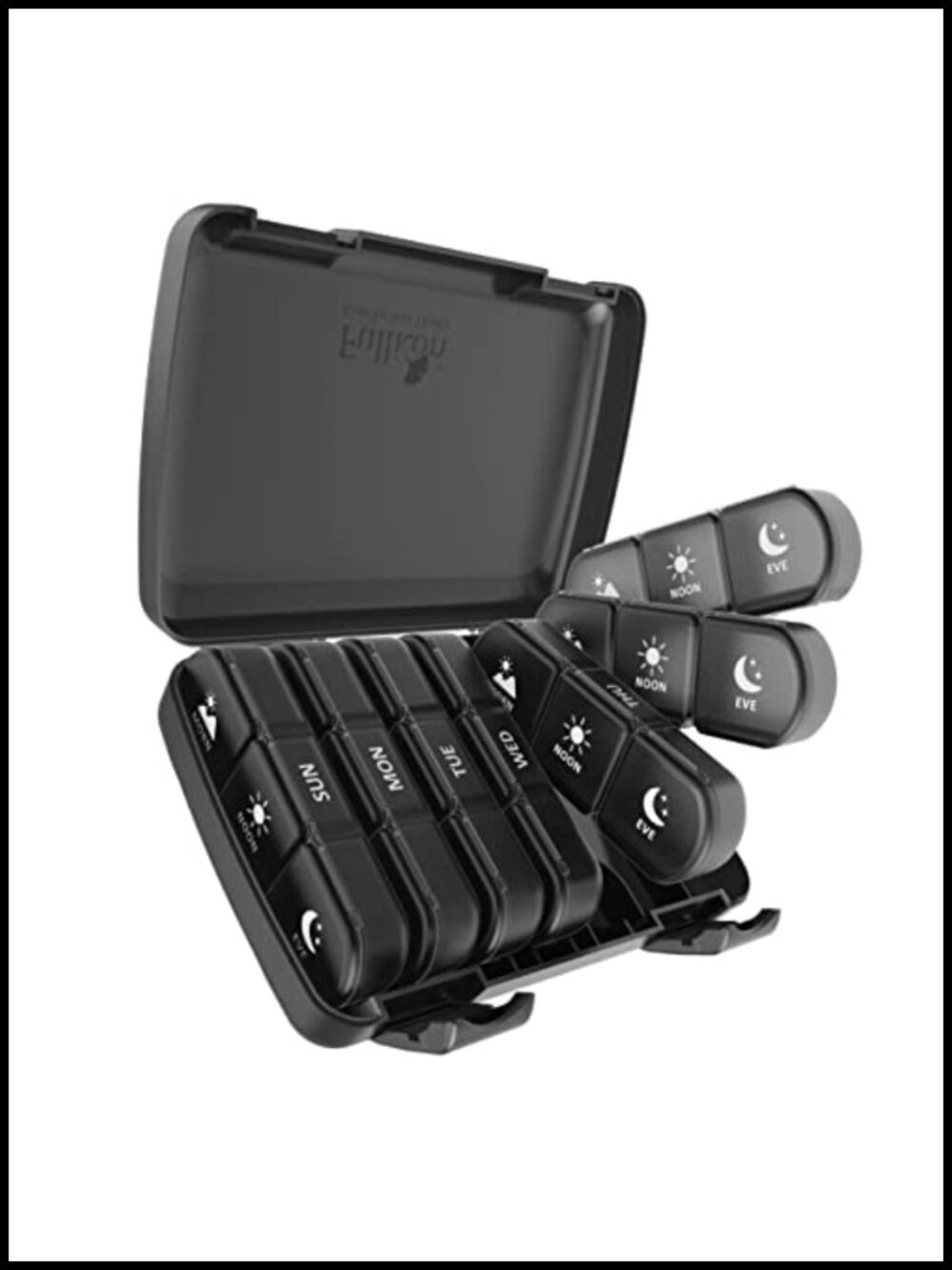 Large Weekly Pill Organizer 3 Times a Day 21 Compartments Travel Case BPA Free
